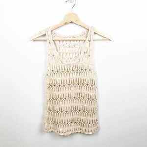 Crochet Tank Top with Bronze Studs NWOT